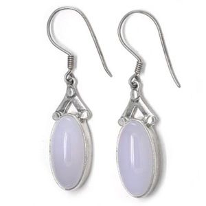 🧘‍♀️Nurturing Stone-Blue Chalcedony Oval Earrings